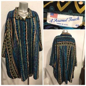 Vintage Women's Multicolor Patterned Blouse